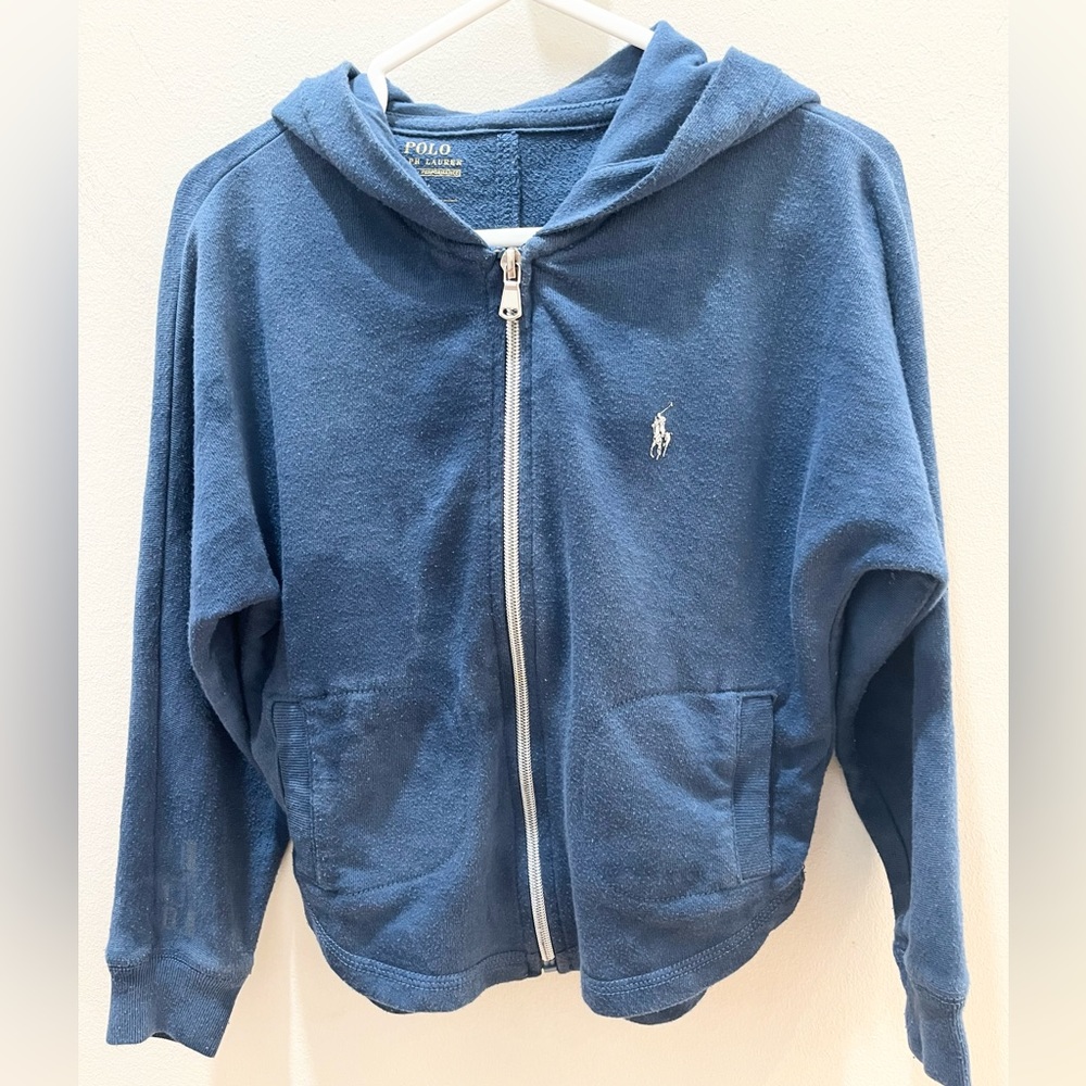 Polo by Ralph Lauren Performance Sports Blue Full-Zip Hoodie Kids Size 5T 115